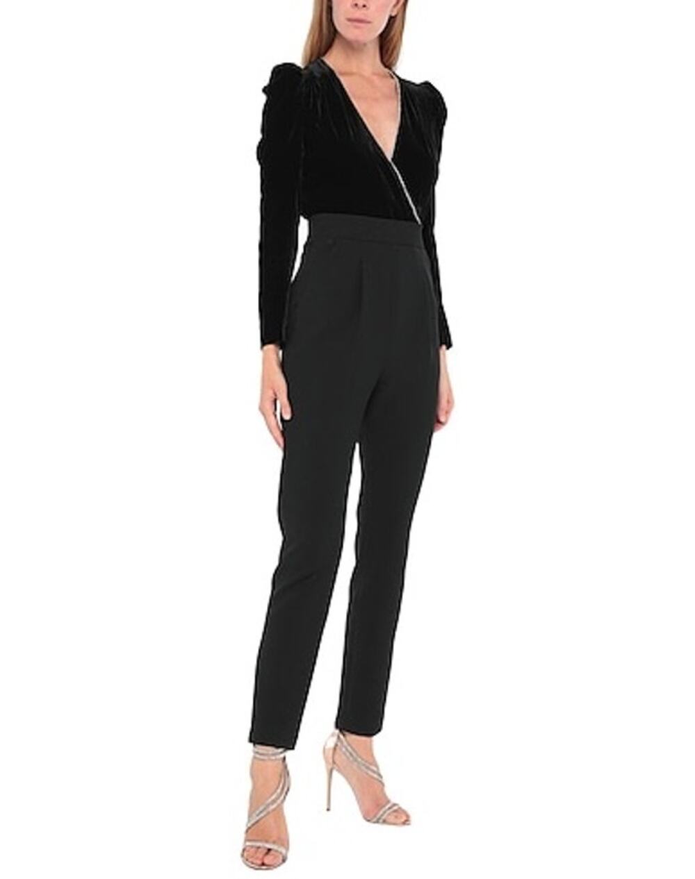 Veronica Beard Cleo Black Velvet Embellished Jumpsuit Glam Chic Size 6